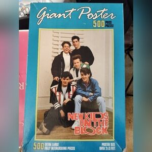 New Kids on the Block Giant Poster Puzzle 500 pieces complete. Vintage 80s 90s